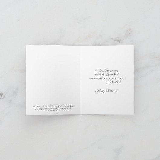 子供のイエス・キリストの誕生日のSt.テレーズ カード (内部)