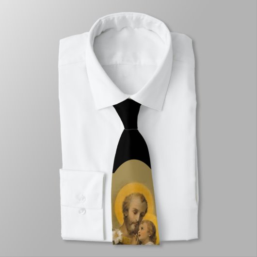 子供のイエス・キリストユリを持つセントジョーゼフ ネクタイ (タイ)