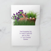 子供のイースターバニーホリデーグリーティング カード (内部)