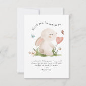 子供のウサギの誕生日お礼メッセージ サンキューカード (正面)