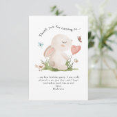 子供のウサギの誕生日お礼メッセージ サンキューカード (スタンド正面)