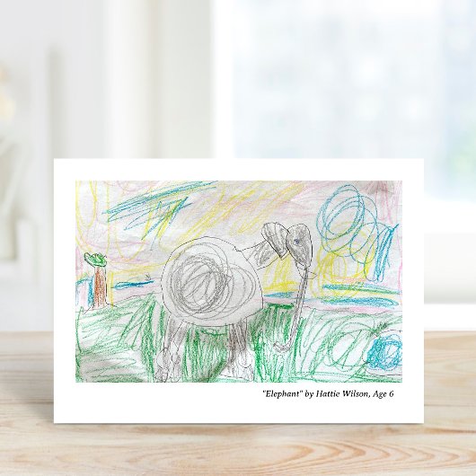 子供のオリジナルアートがデザインされたブランクグリーティングカード カード