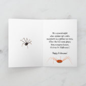 子供のオレンジハロウィンのくも カード (内部)