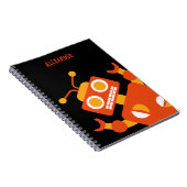 子供のオレンジ黒いロボットパーソナライズでクールなモダン ノートブック (右側)