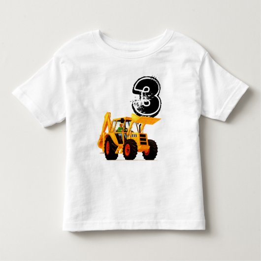 子供のカスタムで黄色い坑夫の第3誕生日 トドラーTシャツ (正面)
