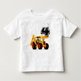 子供のカスタムで黄色い坑夫の第4誕生日 トドラーTシャツ