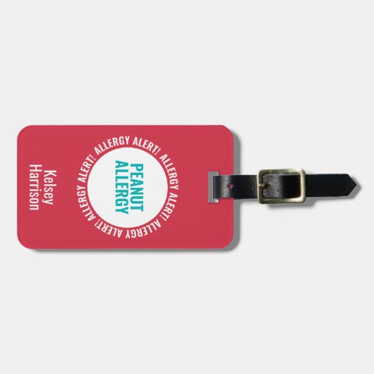 子供のカスタムなアレルギー警報学校の託児所のバッグのラベル ラゲッジタグ (正面横)