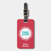 子供のカスタムなアレルギー警報学校の託児所のバッグのラベル ラゲッジタグ (正面縦)