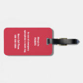 子供のカスタムなアレルギー警報学校の託児所のバッグのラベル ラゲッジタグ (裏面横)