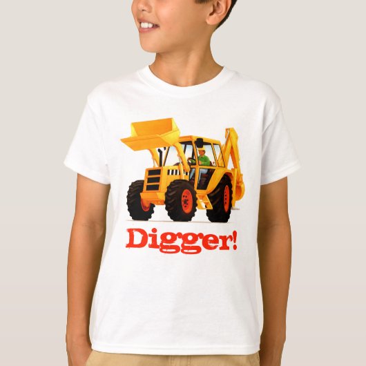 子供のカスタムなスローガンの黄色の建築の坑夫 Tシャツ (正面)