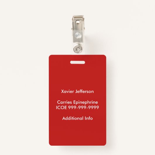 子供のカスタムな上8のアレルゲンのアレルギーの記号警報 バッジ (裏面クリップ)