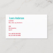 子供のカスタムな写真の食物アレルギー医学の注意深いカード コーリングカード (裏面)