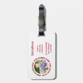 子供のカスタムな写真の食物アレルギー医学警報 ラゲッジタグ (裏面縦)