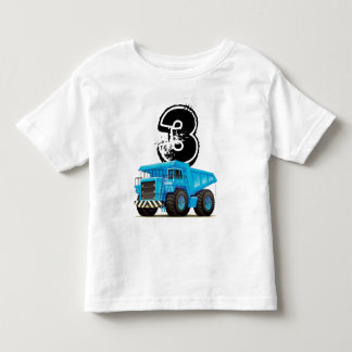 子供のカスタムな年齢のダンプトラックの第3誕生日 トドラーTシャツ