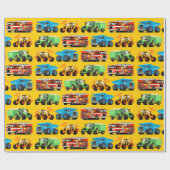 子供のカスタムな建築のトラックのギフトおよび誕生日 ラッピングペーパー (フラット)