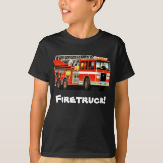 子供のカスタムな普通消防車 Tシャツ