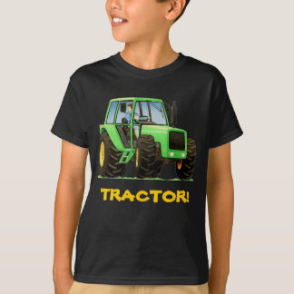 子供のカスタムな緑のトラクター Tシャツ