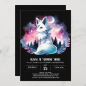 子供のカスタムオオカミ誕生日 招待状 (正面/裏面)