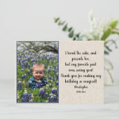 子供のカスタム写真誕生日フラット感謝カード サンキューカード (スタンド正面)