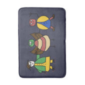 子供のカラフルなおもしろい家族のマンガのキャラクタ バスマット (正面縦)