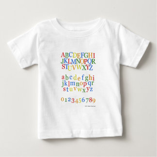 子供のカラフルなアルファベットの甲革 + 小文字 ベビーTシャツ