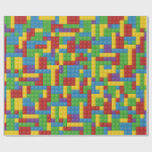 子供のカラフルなプラスチックブロック ラッピングペーパー (フラット)