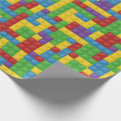 子供のカラフルなプラスチックブロック ラッピングペーパー (角)