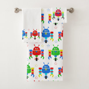 子供のカラフルなロボットタオルセット バスタオルセット
