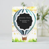 子供のカラフルな熱気球の誕生日おめでとう サンキューカード (スタンド正面)