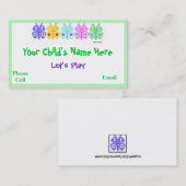 子供のカラフルな蝶テレホンカード コーリングカード (正面/裏面)