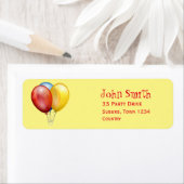 子供のカラフルバルーンパーティー ラベル (インサイチュ)