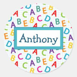 子供のカラフル学校のパターン ラウンドシール