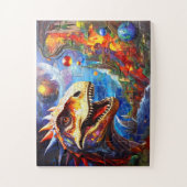 子供のカラフル恐竜 ジグソーパズル (縦)