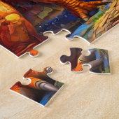 子供のカラフル恐竜 ジグソーパズル (側面)