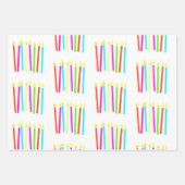 子供のカラフル誕生日品揃え ラッピングペーパーシート (正面)