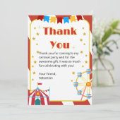子供のカーニバルパーティーお礼カード サンキューカード (スタンド正面)