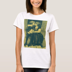 子供のキス ヴィンテージ ラブ ロマンス 写真 Tシャツ