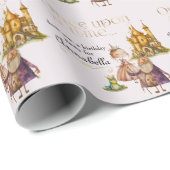 子供のクラシック童話プリンセス&カエルのピンク ラッピングペーパー (ロールコーナー)