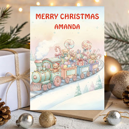 子供のクリスマスおもちゃの列車アドベンチャー シーズンカード