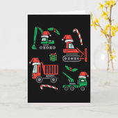 子供のクリスマスの建設車両 トラック クリスマス ブー カード (黄色い花)