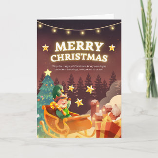 子供のクリスマスの折りたたみ式グリーティングカード カード