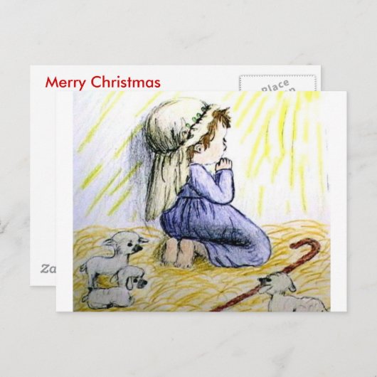 子供のクリスマスを祈ること シーズンポストカード (正面/裏面)