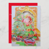 子供のクリスマスウィッシュのグリーティングカード。 シーズンカード (正面/裏面)