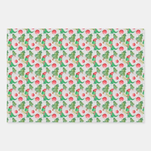 子供のクリスマスウォーター色 ラッピングペーパーシート (正面)