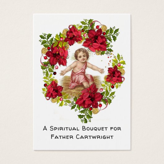 子供のクリスマススピリチュアルブーケ祈りの言葉カード (正面)