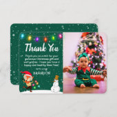 子供のクリスマス写真 感謝カード (正面/裏面)