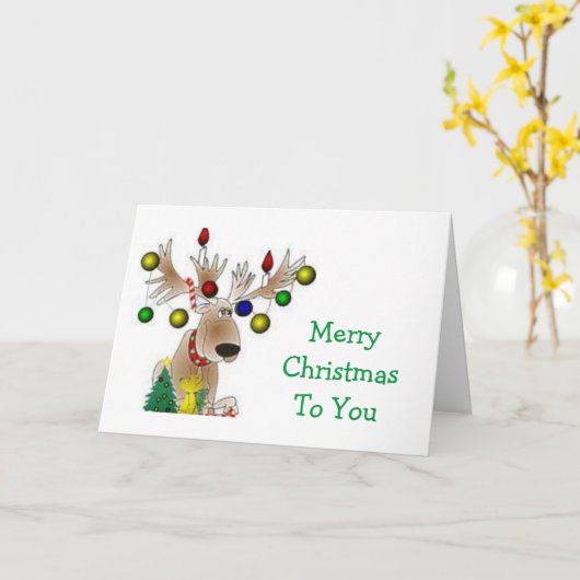 **子供のクリスマス** カード (黄色い花)