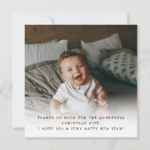 子供のクリスマス 2 枚の写真の感謝カード サンキューカード (裏面)