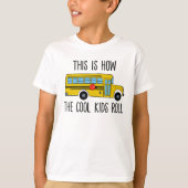 子供のクールこ転がそのおもしろいSchool Bus Tシャツ (正面)