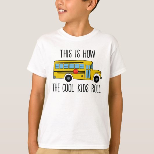 子供のクールこ転がそのおもしろいSchool Bus Tシャツ (正面)